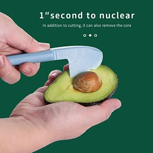 Kitchen Gadgets fruit corer slicer peeler knife Plastic Avocado Multi function Fruit Cutter Knife Corer Avocado Slicer