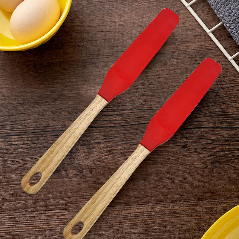 Non-Stick Long Handle Spatula Silicone Kitchen Accessory Multifunction Baking Utensil Jam Spatula