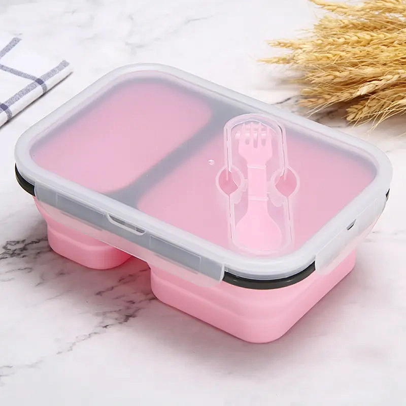 Bento Lunch Box 2 Compartment Durable food storage container collapsible lunch box containers