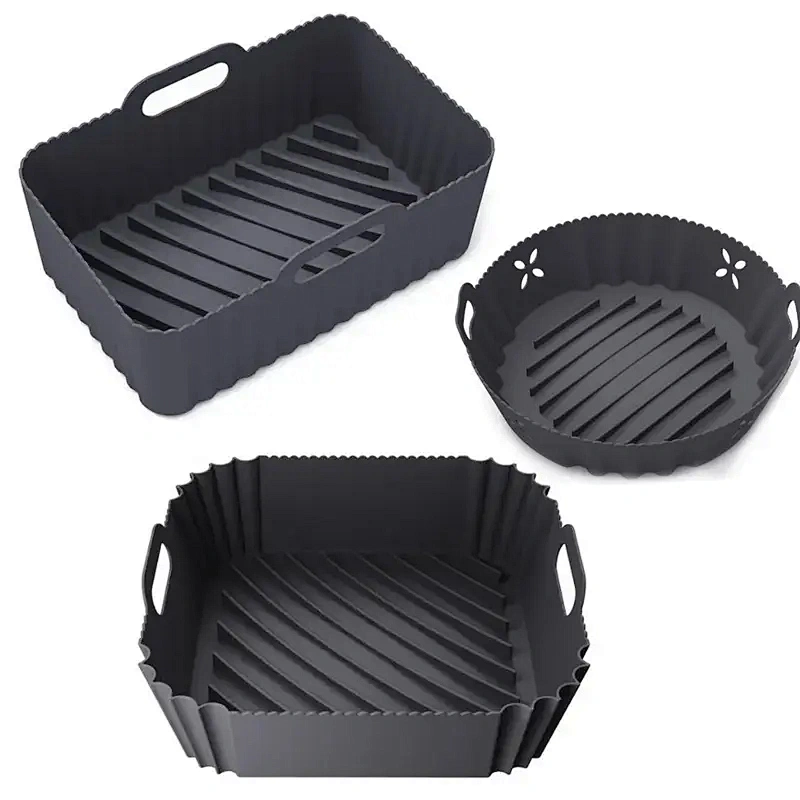 3pcs New Foldable High-temperature Resistant Air Fryer Silicone Pot Round Silicone Reusable Air Fryer Liners Bundle Accessories