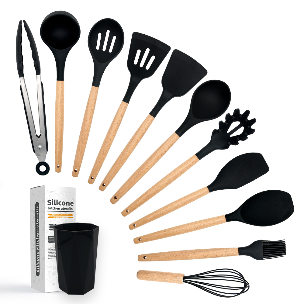 Amazon Hot Selling Kitchen baking utensils silicone set kitchen accessories Silicone Cooking Utensils Set