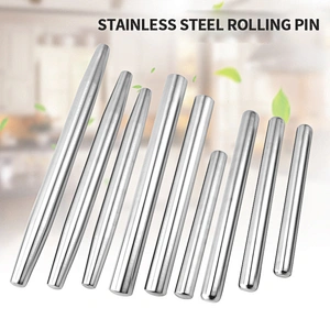 Reusable Sus304 Food Grade Not Stick French Baking Utensils Dough Rolling Pin Smooth Stainless Steel Rolling Pin