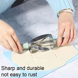 Kitchen Accessories Roller Cutter Baking Tool Stainless Steel Croissant Dough Cutter Kitchen Making Pastry Bread Tools