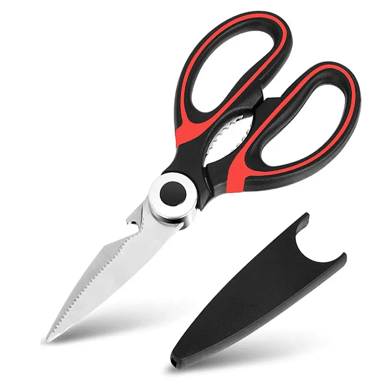 Multifunction black color stainless steel Kitchen Scissors