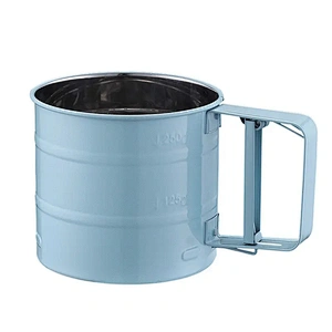 Bakeware Baking Flour Sieve Cup Stainless Steel Handheld Mesh Sieve Cup Cake Baking Tools Flour Sifter Manual Press Flour Sieve