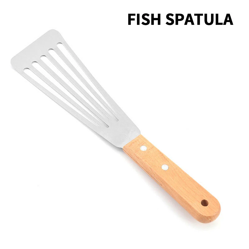 kitchen utensil  Fish Spatula Kitchen Stainless Steel Slotted Turner Spatula Nonstick Silicone Cookware slotted fish turner