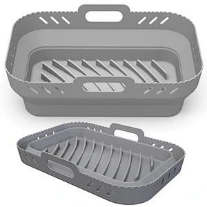 Foldable High-temperature Resistant Silicone Air Fryer Pot Baking Tools Round Silicone Reusable Air Fryer Liner For Air Fryer