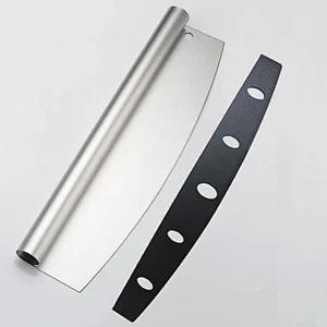 Pizza Cutter Outdoor Pizza Accessories Sharp Stainless Steel Pizza Slicer Knife Cutter Rocker Knife With Plastic Blade Sheath