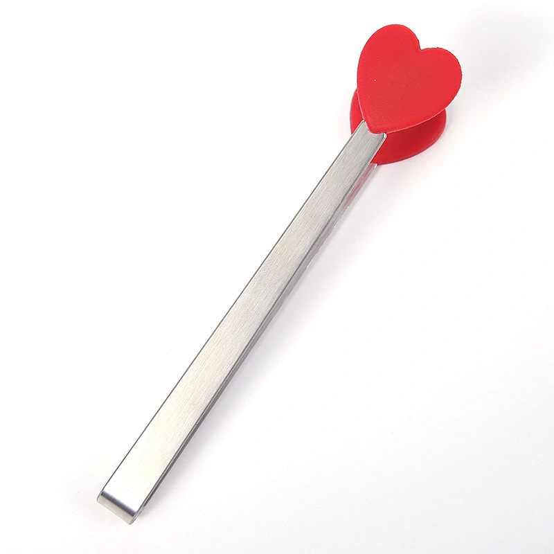 Hot Sale Silicone Mini Clips Salad Serving Bbq Ice Tongs Stainless Steel Handle Utensil Kitchen Tools Hand Shape Food Clip