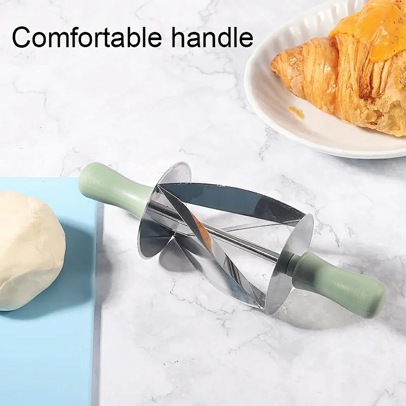 Kitchen Accessories Roller Cutter Baking Tool Stainless Steel Croissant Dough Cutter Kitchen Making Pastry Bread Tools