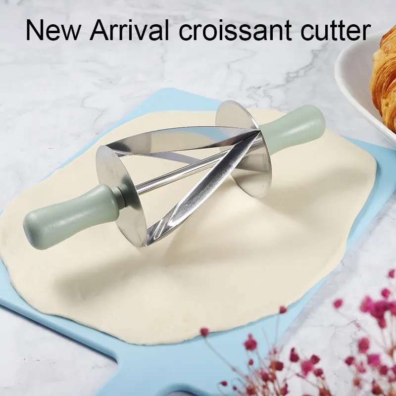 Kitchen Accessories Roller Cutter Baking Tool Stainless Steel Croissant Dough Cutter Kitchen Making Pastry Bread Tools