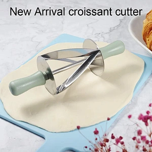 Kitchen Accessories Roller Cutter Baking Tool Stainless Steel Croissant Dough Cutter Kitchen Making Pastry Bread Tools