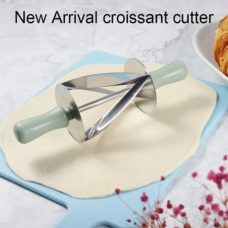 Kitchen Accessories Roller Cutter Baking Tool Stainless Steel Croissant Dough Cutter Kitchen Making Pastry Bread Tools