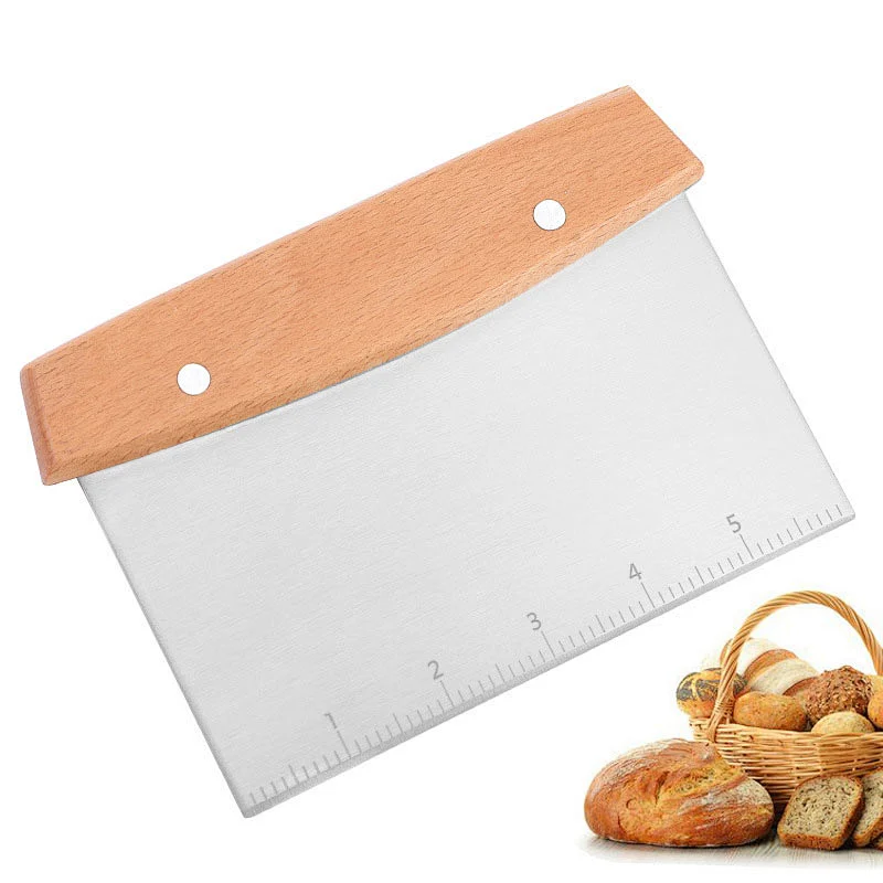 Dough Scraper Cake Scraper Bread Cutter Food Grade Dough Cutter Baking Tools Stainless Steel Dough Cutter With Measurement
