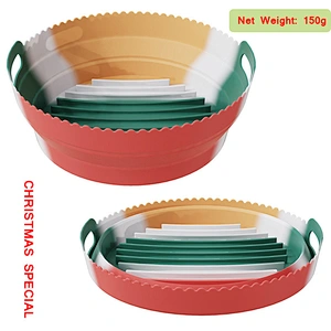 155g Non-stick Heat-resistant Silicon Air Fryer Basket Colour Air Fryer Pot Accessories Silicone Air Fryer Liners