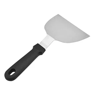 Burger Smasher Hamburger Turner Scraper Grill Turner BBQ Spatula Pancake Flipper Stainless Steel Griddle Spatula for BBQ Grill