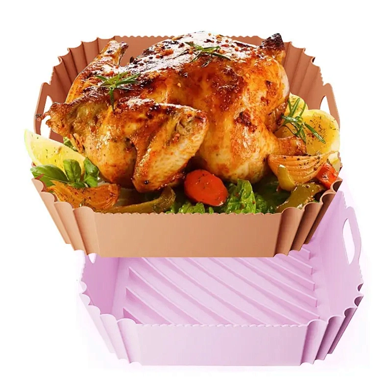 142g Reusable Silicone Air Fryer Liners Easy Cleaning Silicone Air Fryer Basket Collapsible Silicone Air Fryer Liners Foldable