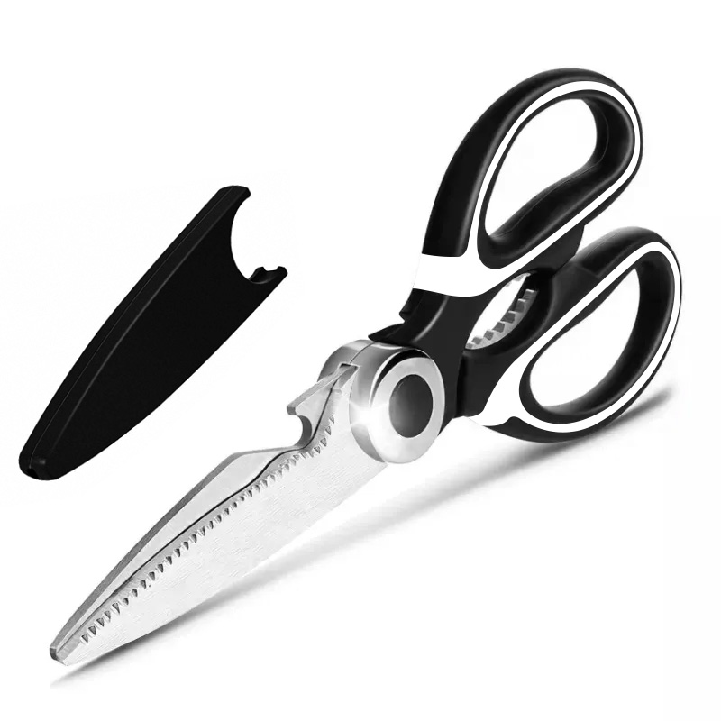Multifunction black color stainless steel Kitchen Scissors