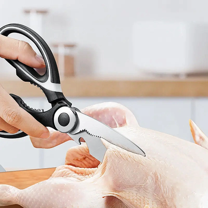Multifunction black color stainless steel Kitchen Scissors