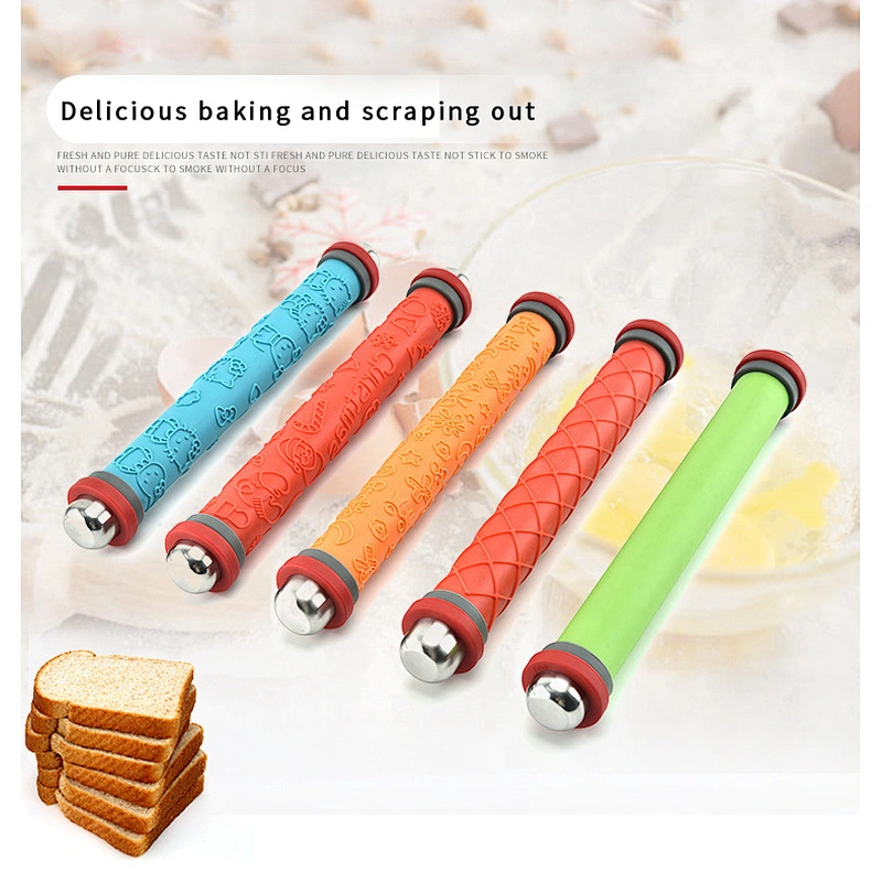 Multifunction Kitchen Utensils Kitchen Gadgets Adjustable Rolling Pin silicone Rolling Pin Baking Tools Engraved Rolling Pin