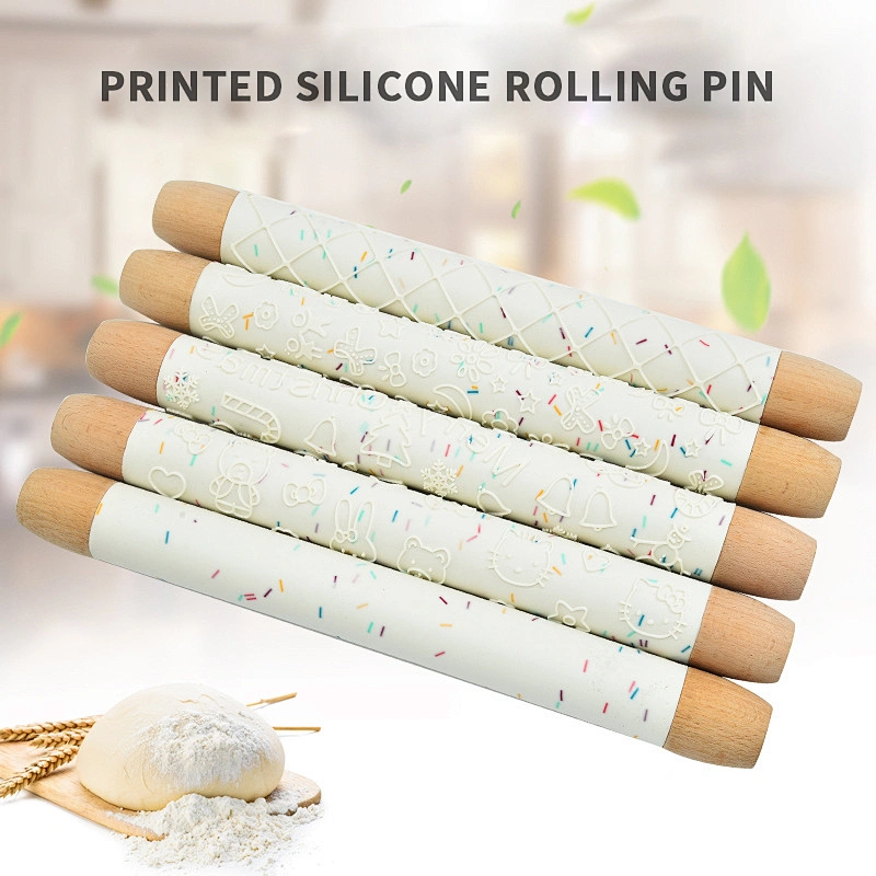 Factory Selling Non Stick Baking Fondant Mini Pizza Dough Roller Baking Utensils Silicone Rolling Pin Professional Rolling Pin