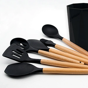 Amazon Hot Selling Kitchen baking utensils silicone set kitchen accessories Silicone Cooking Utensils Set