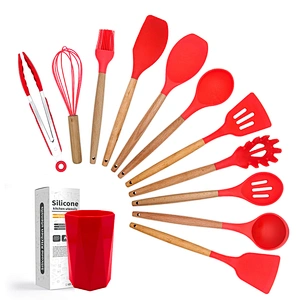 Amazon Hot Selling Kitchen baking utensils silicone set kitchen accessories Silicone Cooking Utensils Set