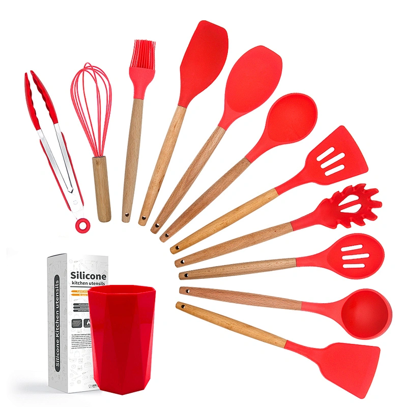 Amazon Hot Selling Kitchen baking utensils silicone set kitchen accessories Silicone Cooking Utensils Set