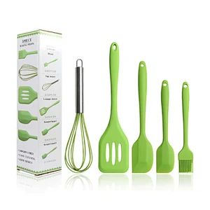 5 Pcs Kitchen Utensil Set Home And Kitchen Cooking Accessories Heat Resistant Silicone Kitchen Utensils Cooking Spatula Set