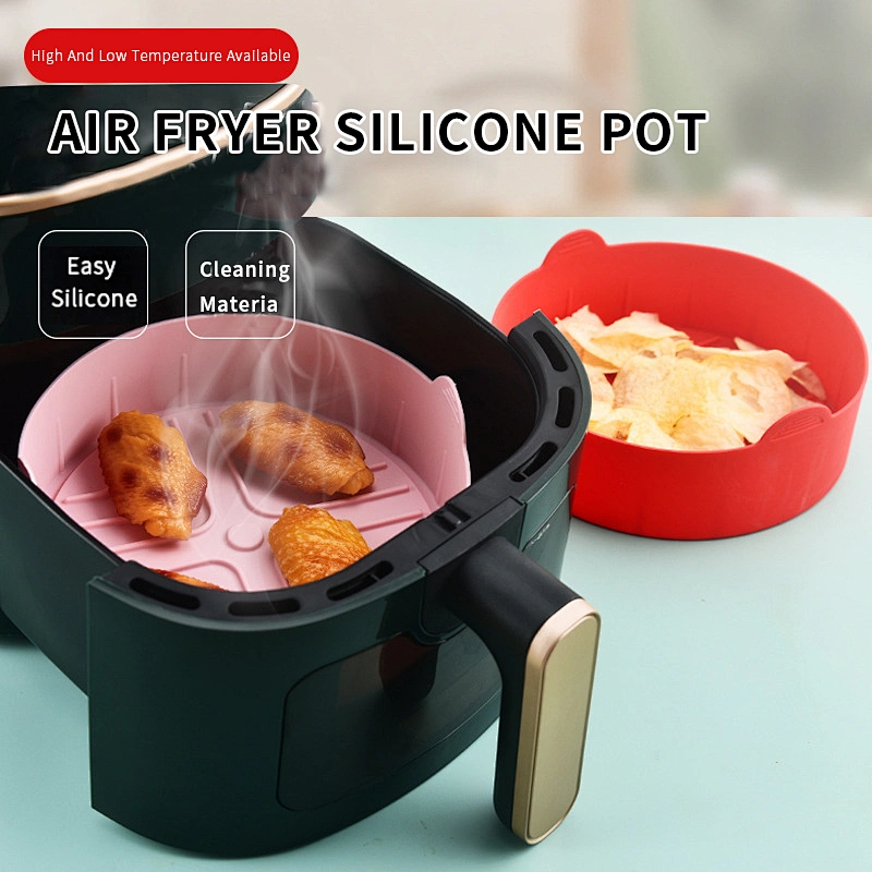 174G SILICONE BAKING PAN REUSABLE FOR AIR FRYER SILICONE POT FOOD SAFE AIRFRYER SILICONE AIR FRYER LINERS
