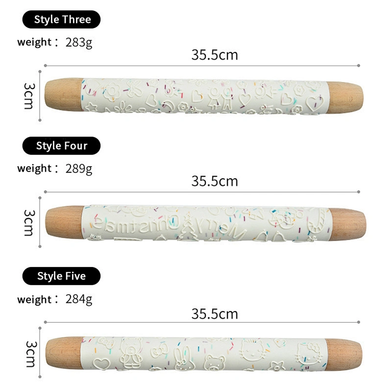 Factory Selling Non Stick Baking Fondant Mini Pizza Dough Roller Baking Utensils Silicone Rolling Pin Professional Rolling Pin