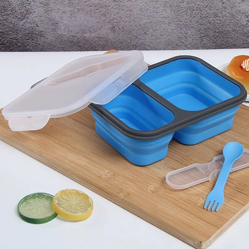 Bento Lunch Box 2 Compartment Durable food storage container collapsible lunch box containers