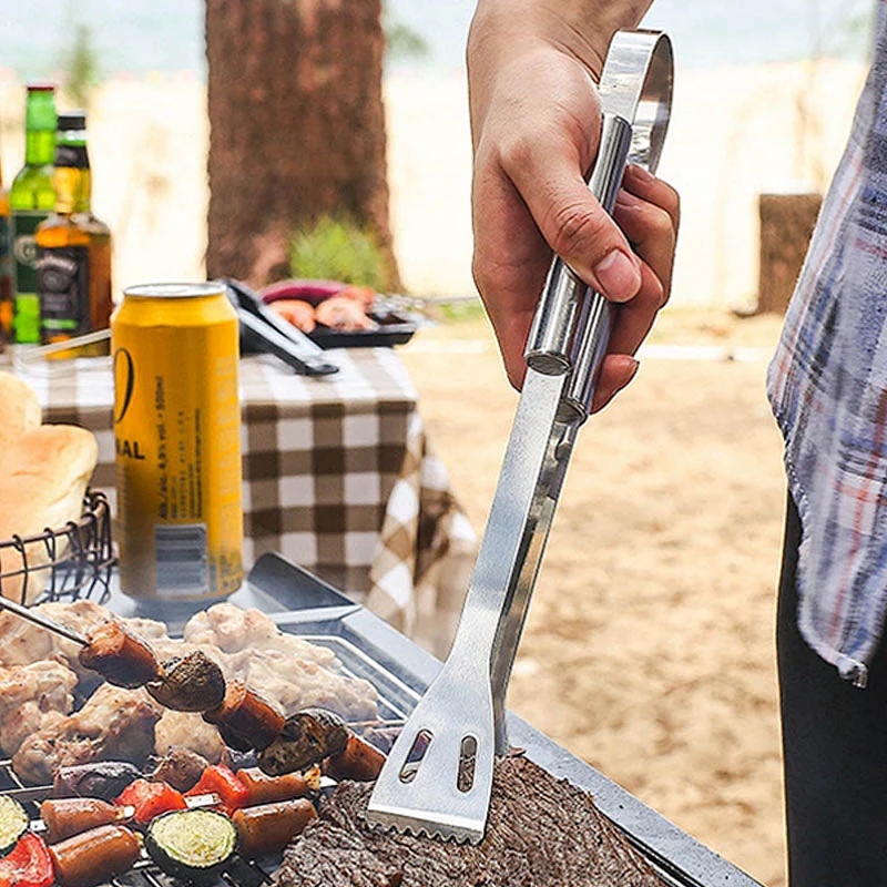 Kitchen Tongs For Cooking Or Grilling Bbq Accessories Heat Resistant Stainless Steel Bbq Tongs Perfect For Cooking Grill