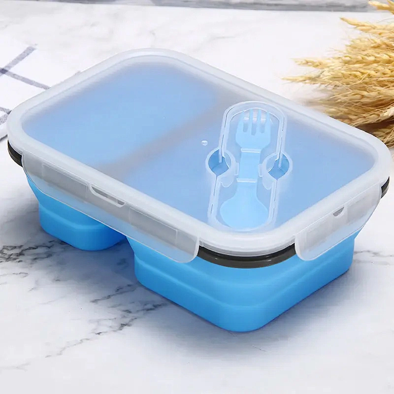 Bento Lunch Box 2 Compartment Durable food storage container collapsible lunch box containers
