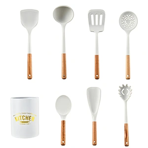 13pcs In 1 Set Wooden Handle Kitchenware Non Stick Kitchen Accessories Silicone Cooking Kitchen Utensil Set