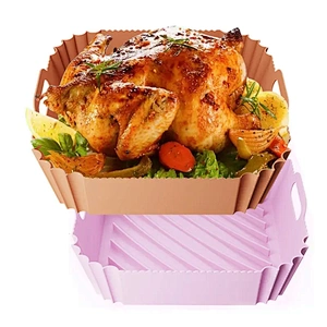 142g Reusable Silicone Air Fryer Liners Easy Cleaning Silicone Air Fryer Basket Collapsible Silicone Air Fryer Liners Foldable