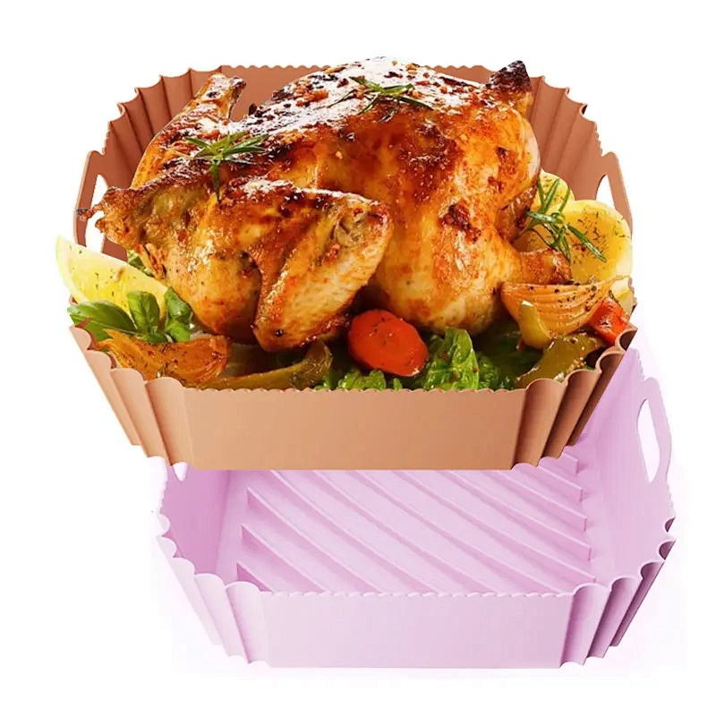 142g Reusable Silicone Air Fryer Liners Easy Cleaning Silicone Air Fryer Basket Collapsible Silicone Air Fryer Liners Foldable