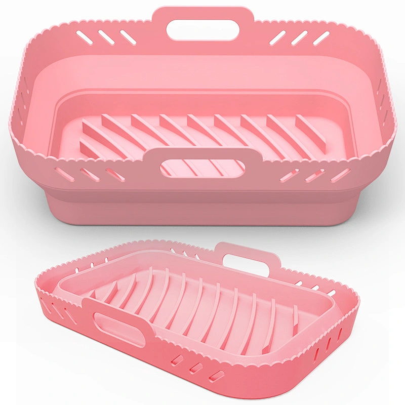 Foldable High-temperature Resistant Silicone Air Fryer Pot Baking Tools Round Silicone Reusable Air Fryer Liner For Air Fryer