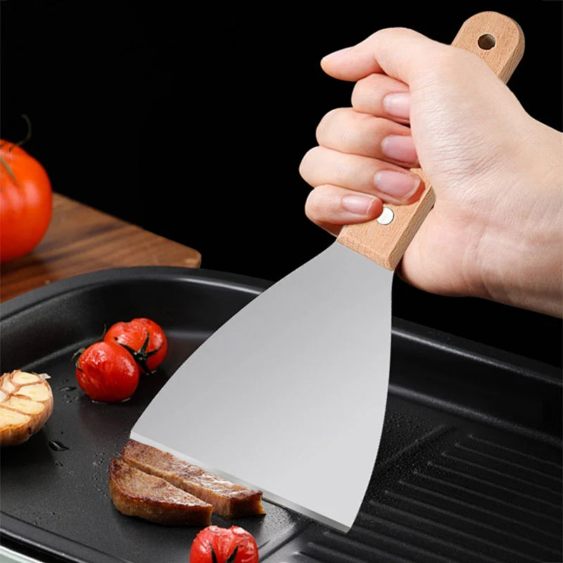 Hot Selling Products 2023 Stainless Steel Griddle Spatula Steak Scraper Bbq Tools Grill Spatula Turner For Bbq Grills