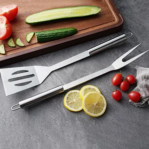 3 Pieces Bbq Tools Set Outdoor Barbecue Grill Utensils Stainless Steel Bbq Grill Combination Set For Bbq Accessories
