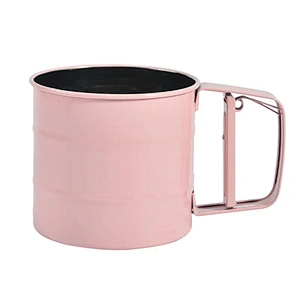 Bakeware Baking Flour Sieve Cup Stainless Steel Handheld Mesh Sieve Cup Cake Baking Tools Flour Sifter Manual Press Flour Sieve