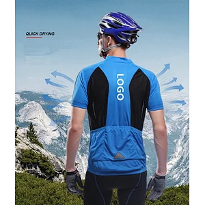 Factory Wholesale Customize Moisture Wicking Cycling Jersey Bike Shirt Short Sleeves Rear Pocket Custom Breathable Quick Dry Biking Shirt Customize Cycling Jersey