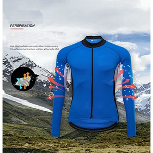 Factory Wholesale Men's Long Sleeve Cycling Jersey Customize Bike Jersey Moisture Wicking Quick Dry Bike Shirt Cycling Shirt