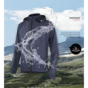 factory custom men Lightweight Hooded Waterproof Cycling Jacket Rainproof Outdoor Running Hiking Bike Windbreaker Jacket