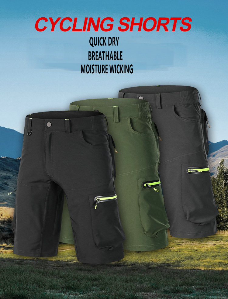 Factory wholesale mens summer breathable quick dry mountain bike shorts customize MTB shorts loose size outdoor cycling shorts