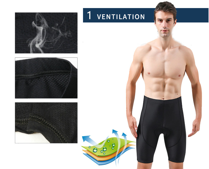Factory wholesale men Cycling Shorts mositure wicking custom men's padded cycling shorts breathable gel padded bike shorts men