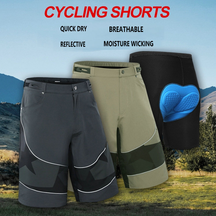 Factory wholesale padded men's mountain bike shorts quick dry cycling shorts plus size outdoor customize MTB shorts gel padded