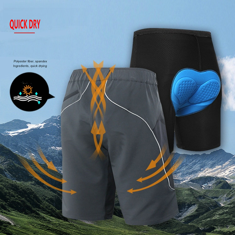 Factory wholesale padded men's mountain bike shorts quick dry cycling shorts plus size outdoor customize MTB shorts gel padded