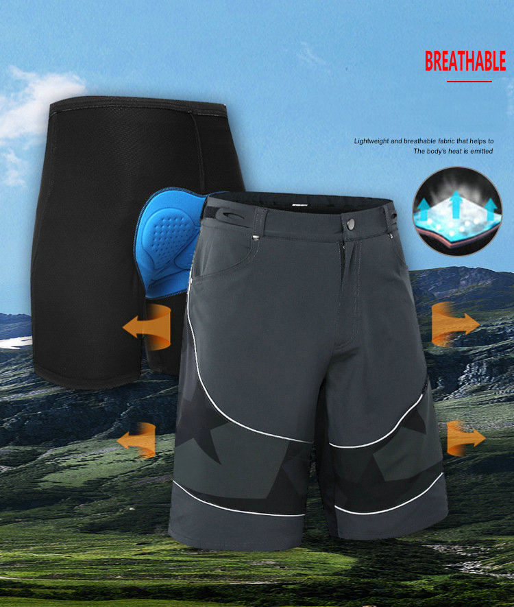 Factory wholesale padded men's mountain bike shorts quick dry cycling shorts plus size outdoor customize MTB shorts gel padded