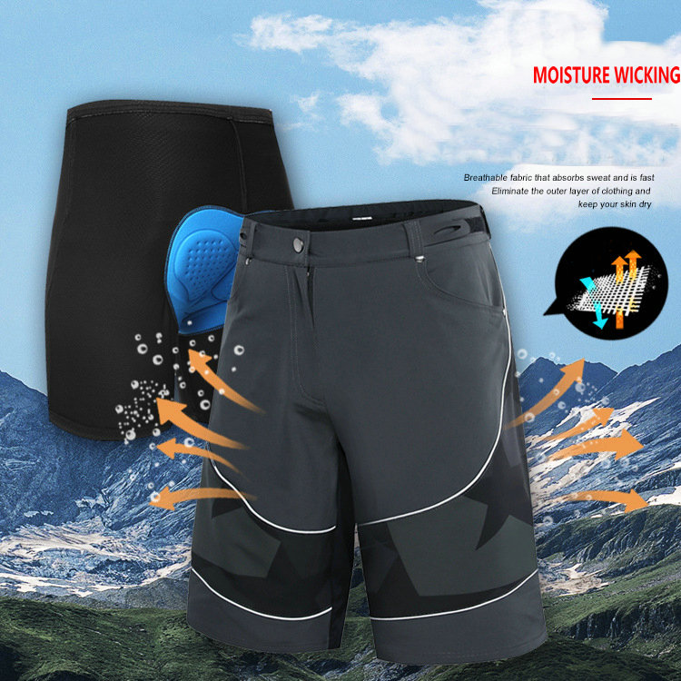 Factory wholesale padded men's mountain bike shorts quick dry cycling shorts plus size outdoor customize MTB shorts gel padded